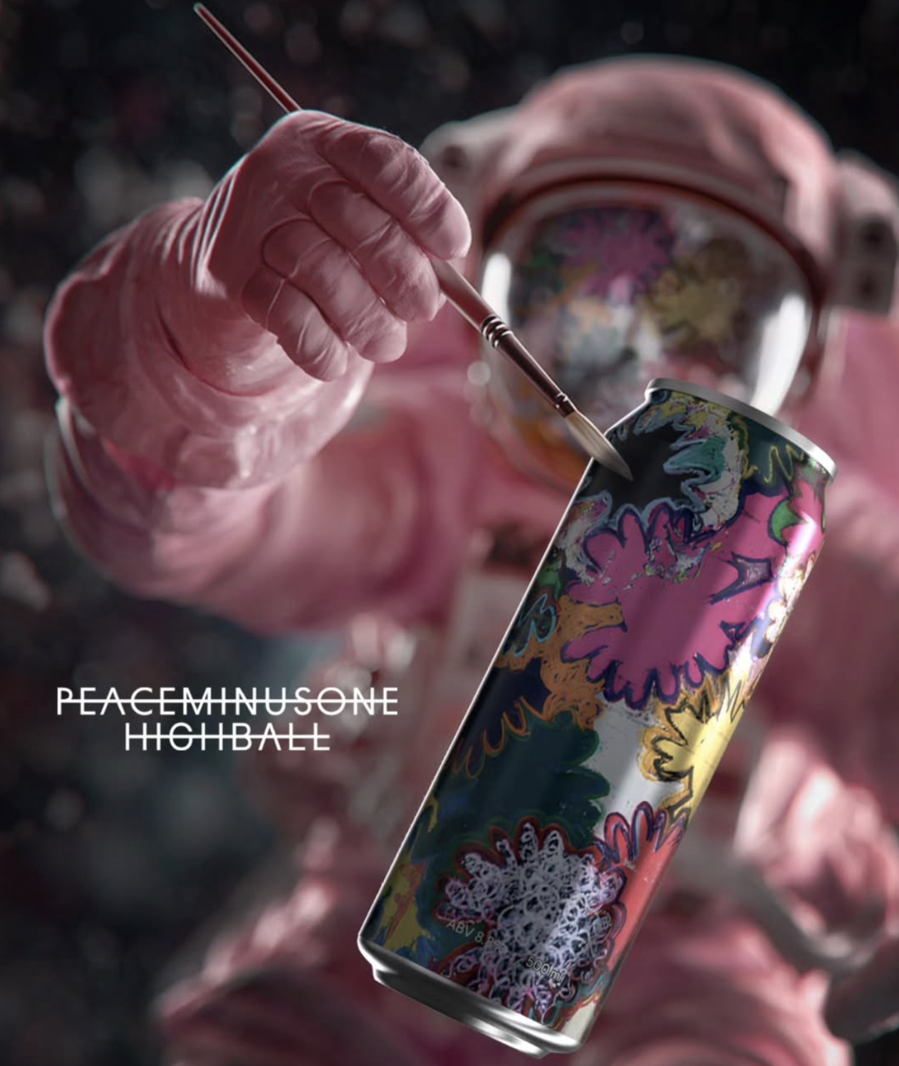 지드래곤이 디자인한 피스마이너스원 하이볼 캔 이미지