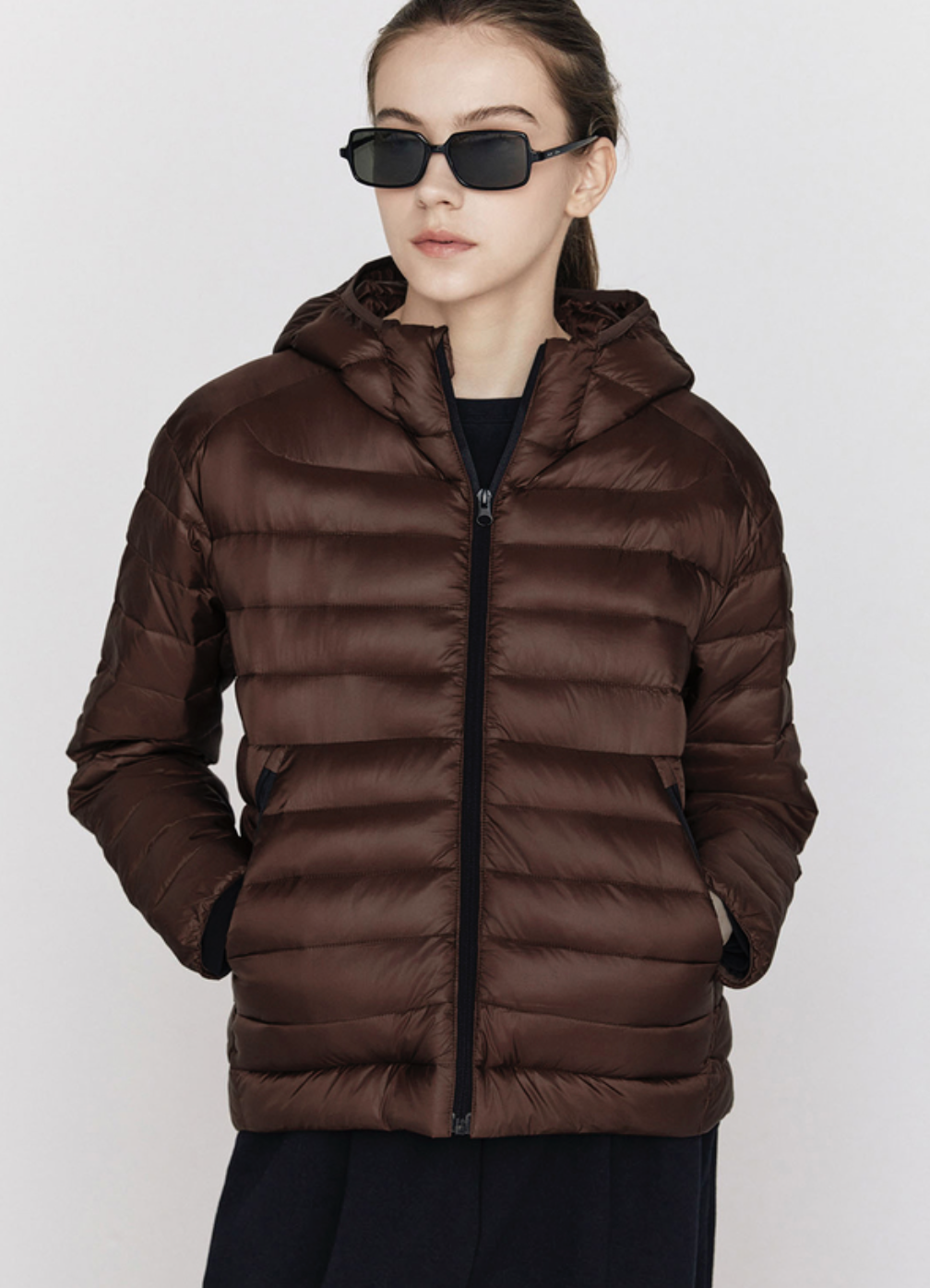 지오다노 후드 경량패딩